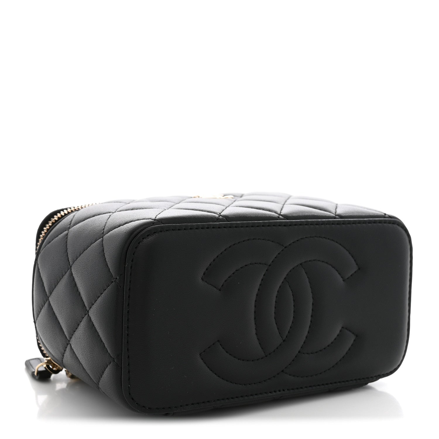 Chanel Lambskin Quilted Trendy Small Top Handle Vanity Case With Chain Black 3 of 10