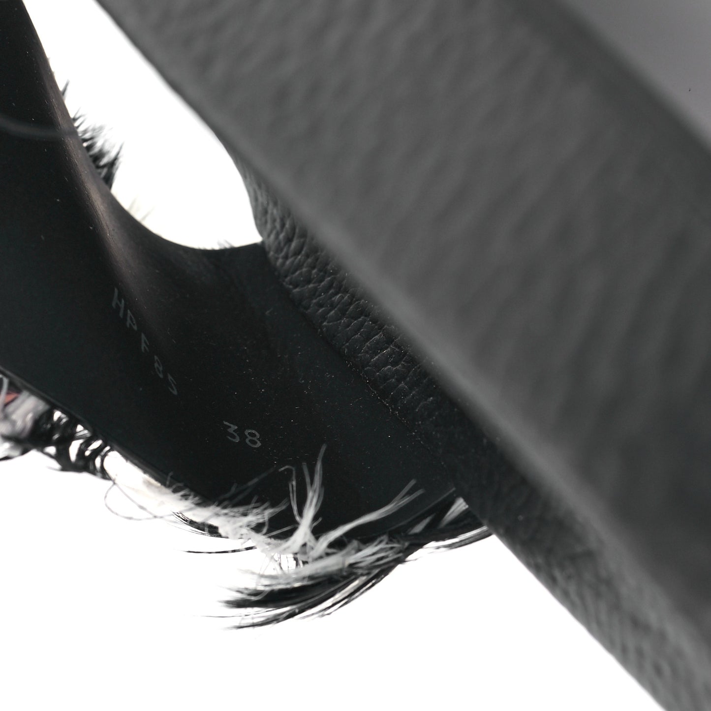 Rubber Feather Pool Slide Sandals 38 Black White