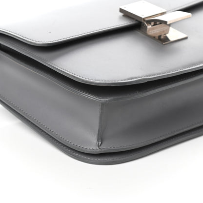 Celine Smooth Calfskin Medium Classic Box Flap Bag Storm 7 of 8