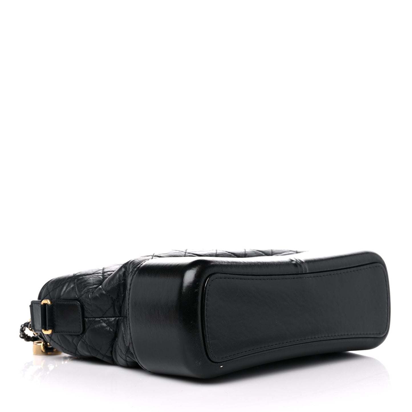 Aged Calfskin Quilted Medium Gabrielle Hobo Black