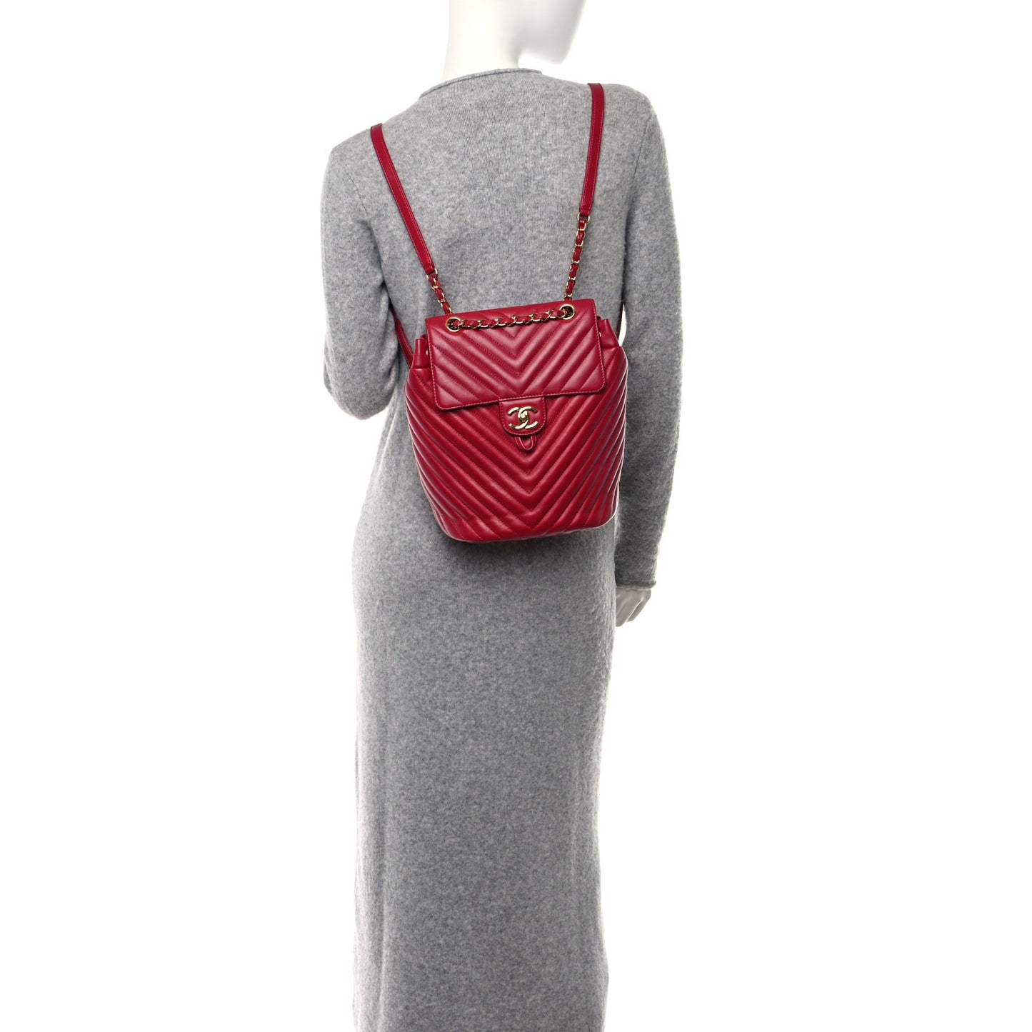 Lambskin Chevron Quilted Small Urban Spirit Backpack Dark Pink
