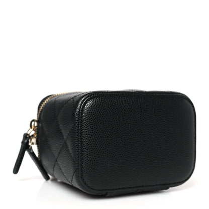 Chanel Caviar Quilted Mini Vanity Case With Chain Black 4 of 9