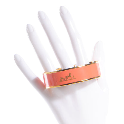 Hermes Enamel Printed Caleche Wide Bracelet 65 Mango 2 of 4