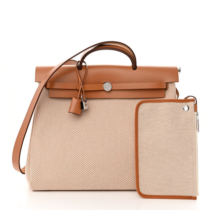 Hermes Vache Hunter Calfskin Criss Viking Herbag Zip Retourne 39 MM Ecru Beige Naturel 3 of 10