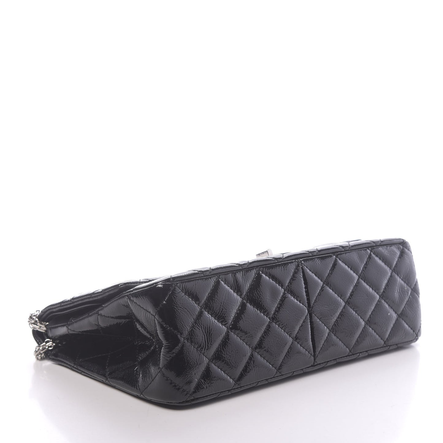 Distressed Patent Quilted 2.55 Reissue 227 Flap Black