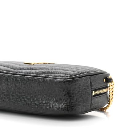 Saint Laurent Grain De Poudre Matelasse Monogram Mini Lou Camera Bag Black 9 of 9