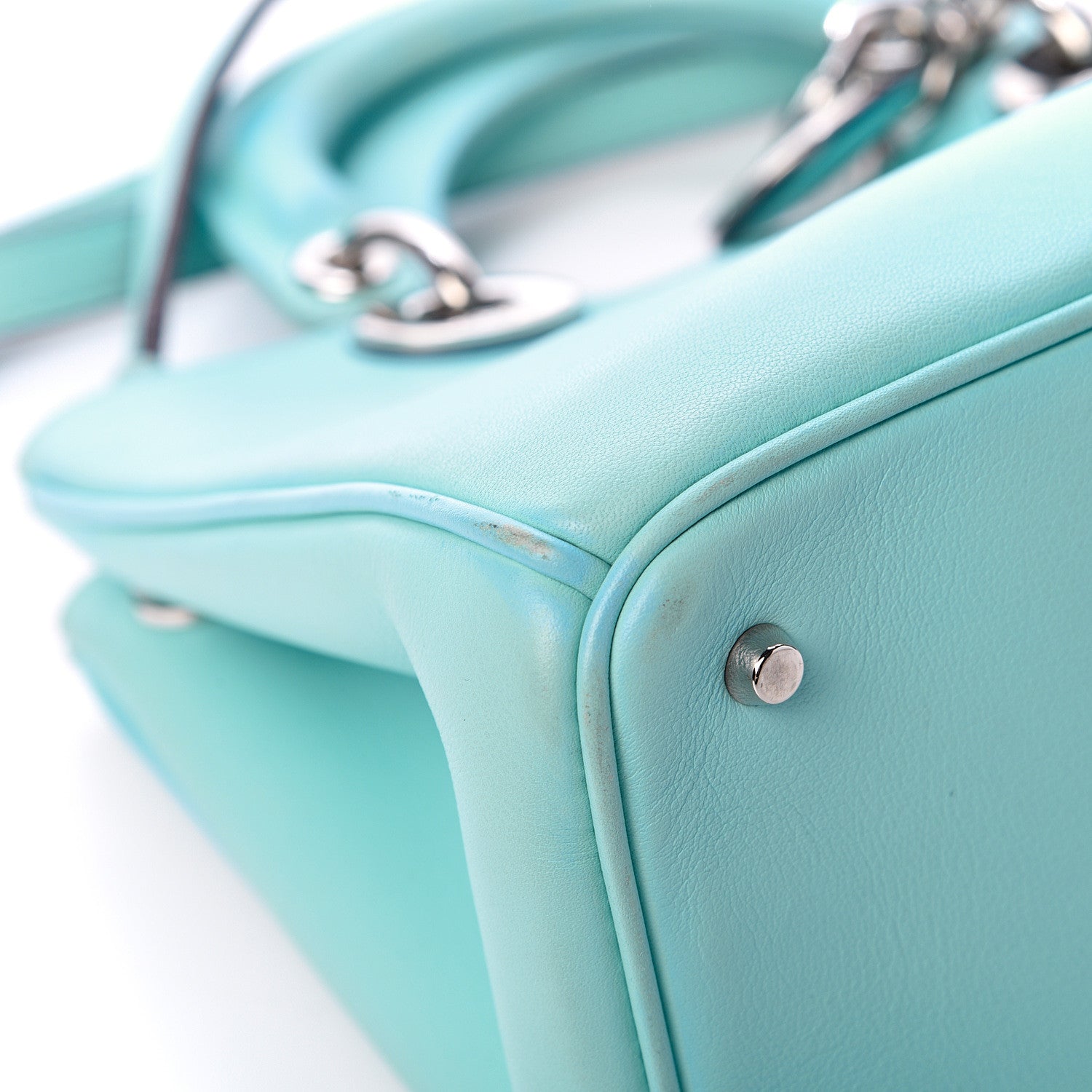 Christian Dior Smooth Calfskin Mini Diorissimo Tote Light Blue 8 of 15