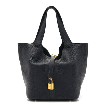 Hermes Taurillon Clemence Picotin Lock 22 MM Bleu Nuit 1 of 10