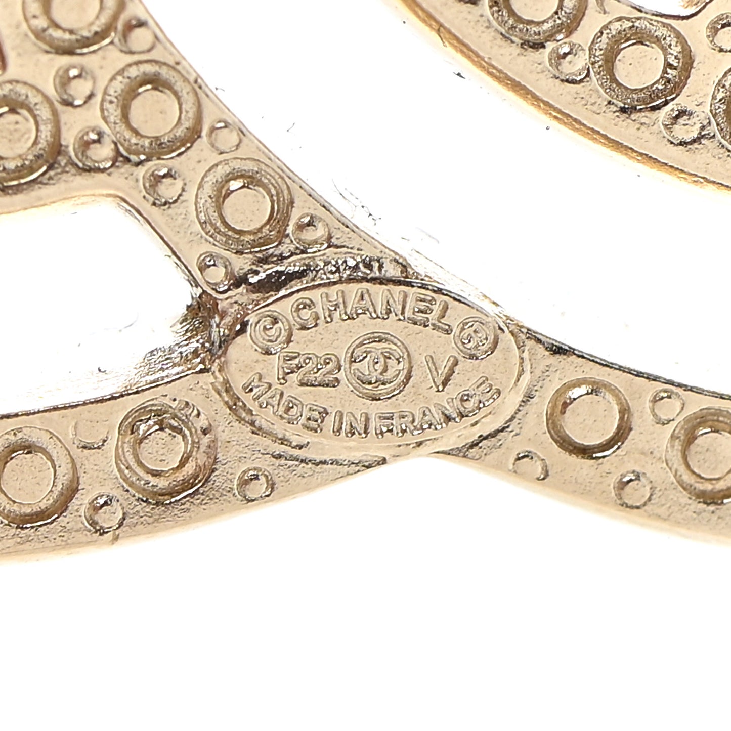 Crystal CC Brooch Light Gold