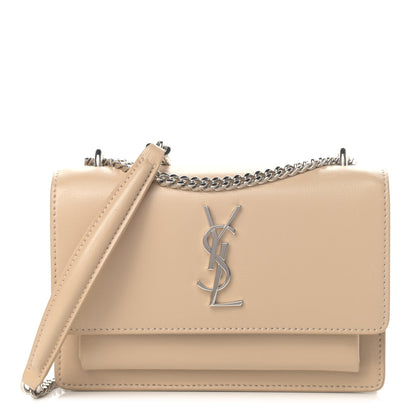 Saint Laurent Calfskin Monogram Sunset Chain Wallet Nude Powder 1 of 5