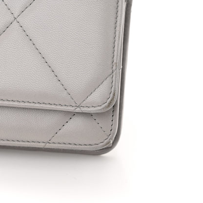 Chanel Lambskin Quilted Chanel 19 Wallet On Chain WOC Grey 12 of 16