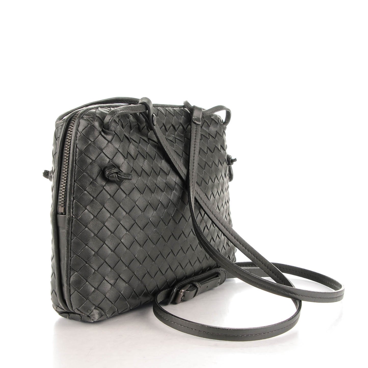 Nappa Intrecciato Pillow Crossbody Messenger Nero Black