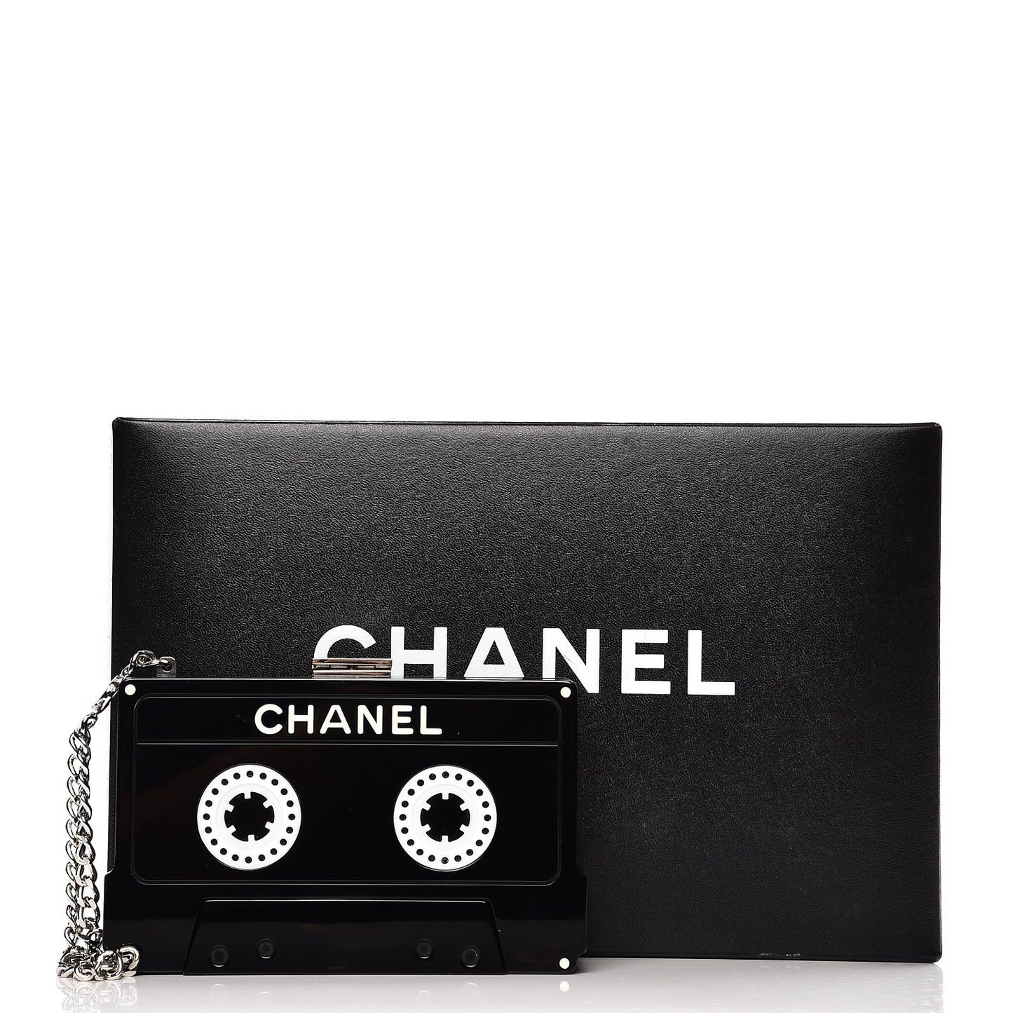Lucite Cassette Clutch Black