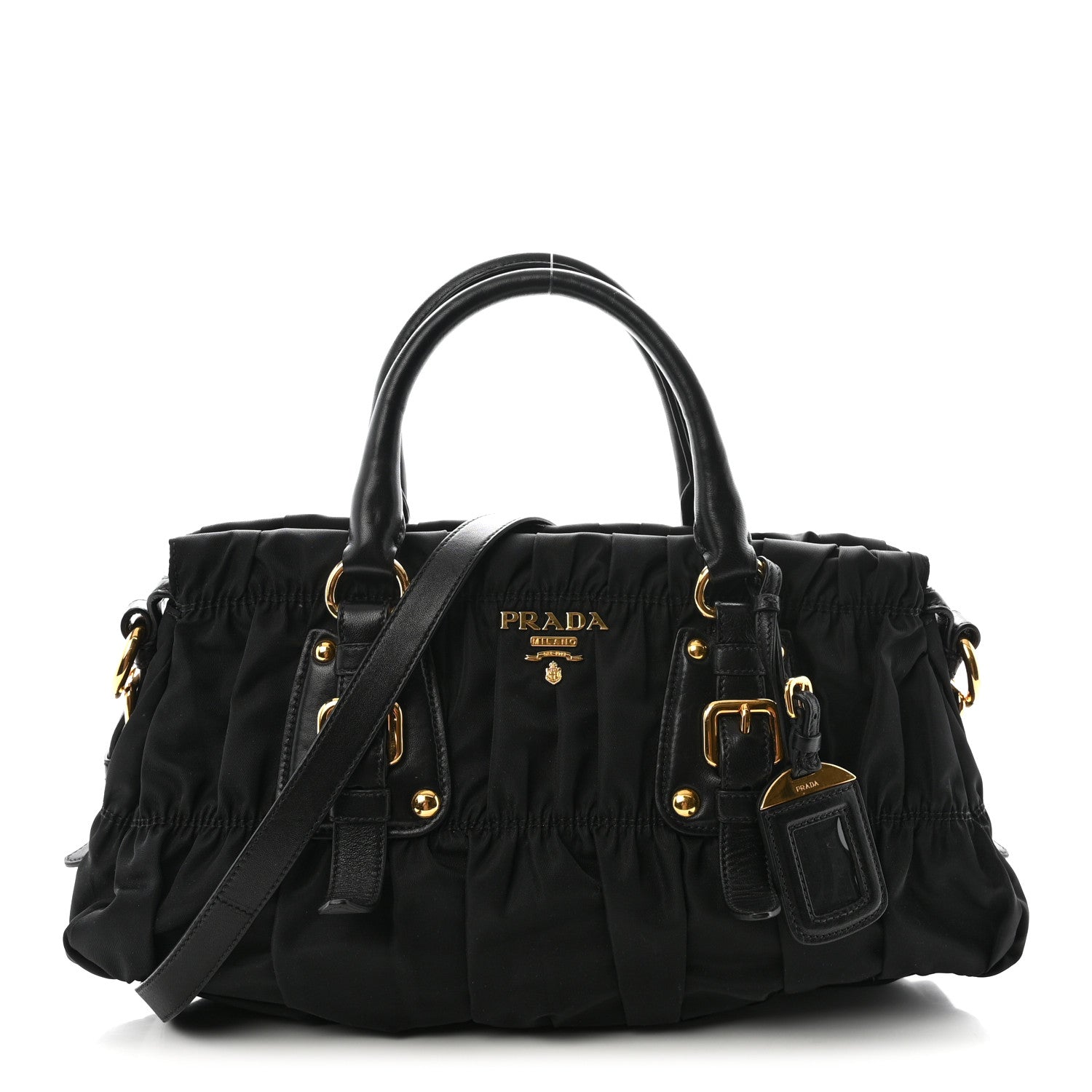 Prada Tessuto Nylon Gaufre Shopping Satchel Black 1 of 9