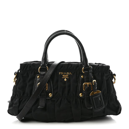 Prada Tessuto Nylon Gaufre Shopping Satchel Black 1 of 9