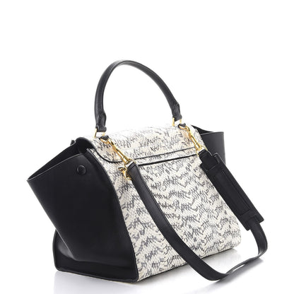 Celine Whipsnake Calfskin Medium Trapeze Black White 3 of 8