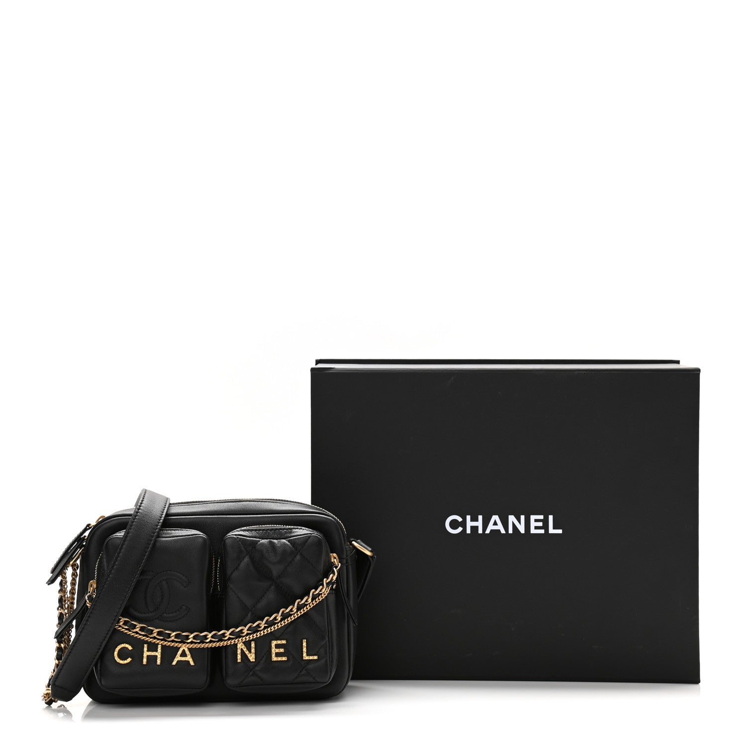 Chanel Calfskin Quilted Small Camera Case Black 11 of 11