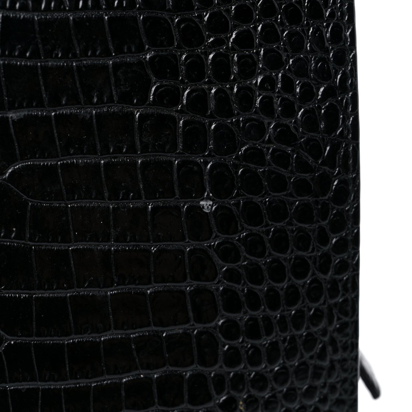 Calfskin Crocodile Embossed Small Uptown Tote Black