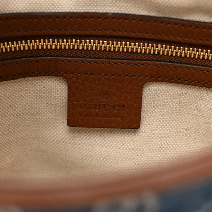 Gucci New Denim GG Monogram Calfskin Small Jackie 1961 Hobo Blue Tea Cuir 6 of 9