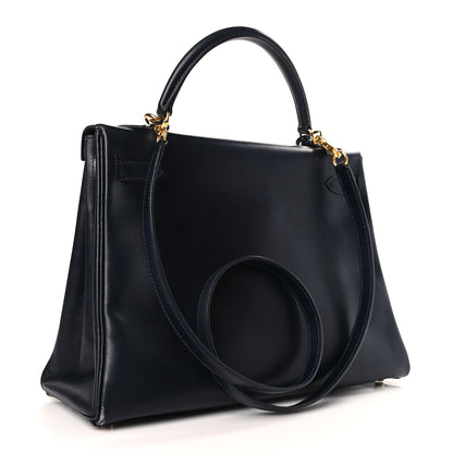 Hermes Box Kelly Retourne 32 Bleu Marine 3 of 9