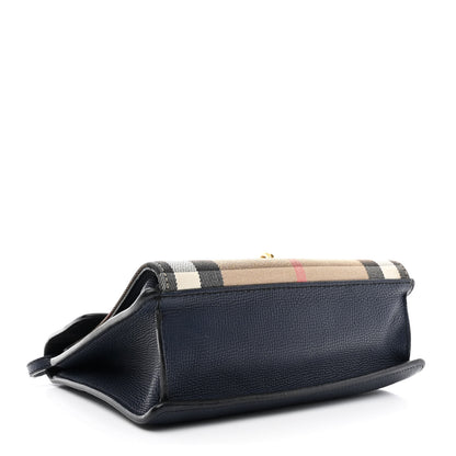Burberry Derby Calfskin House Check Small Macken Crossbody Bag Ink Blue 4 of 10