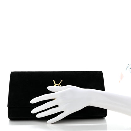 Saint Laurent Suede Classic Monogram Cassandre Clutch Clutch Black 2 of 7