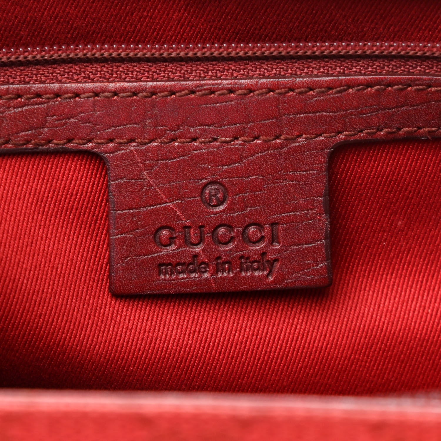Gucci Monogram Small Bamboo Tote Red 6 of 13