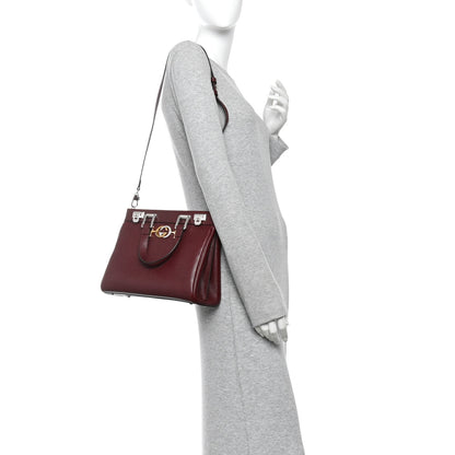 Gucci Grainy Calfskin Small Zumi Top Handle Bag Vintage Bordeaux 2 of 10