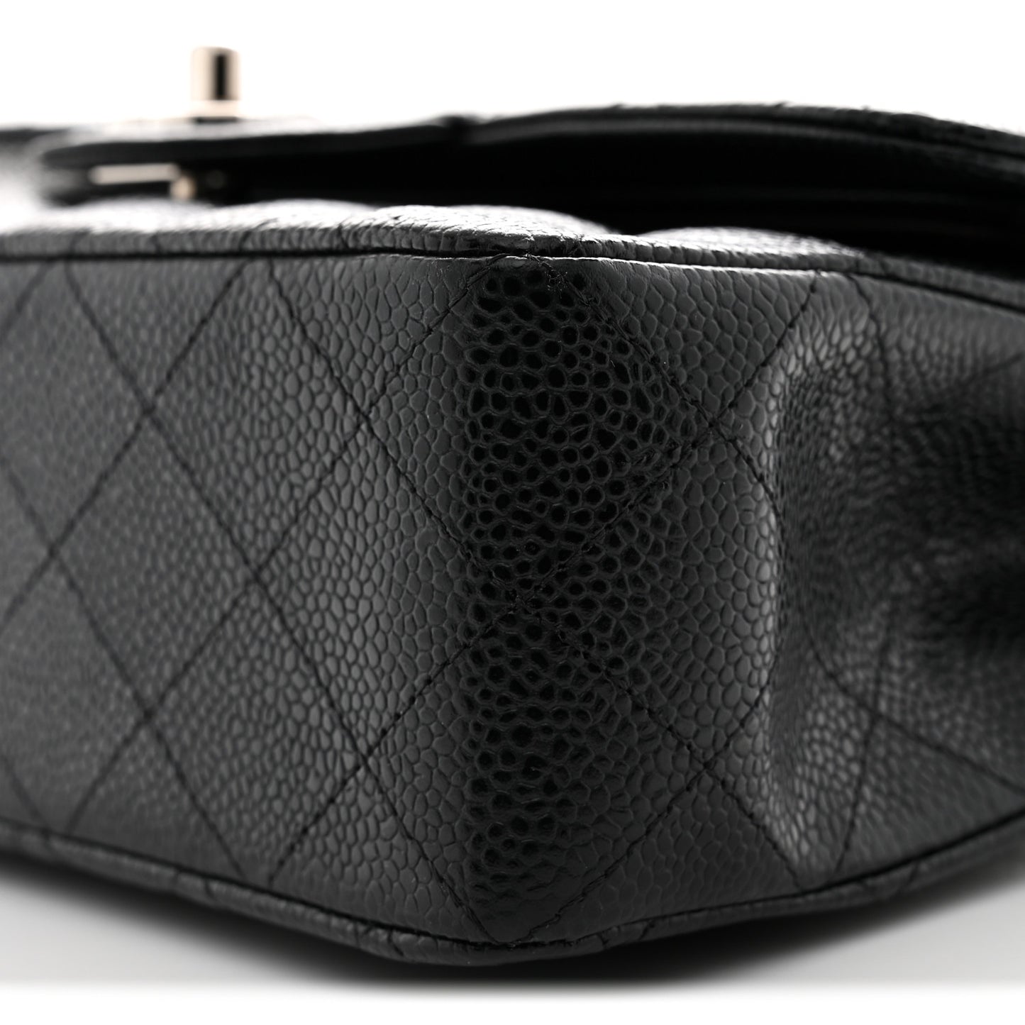 Caviar Quilted Small Double Flap Black