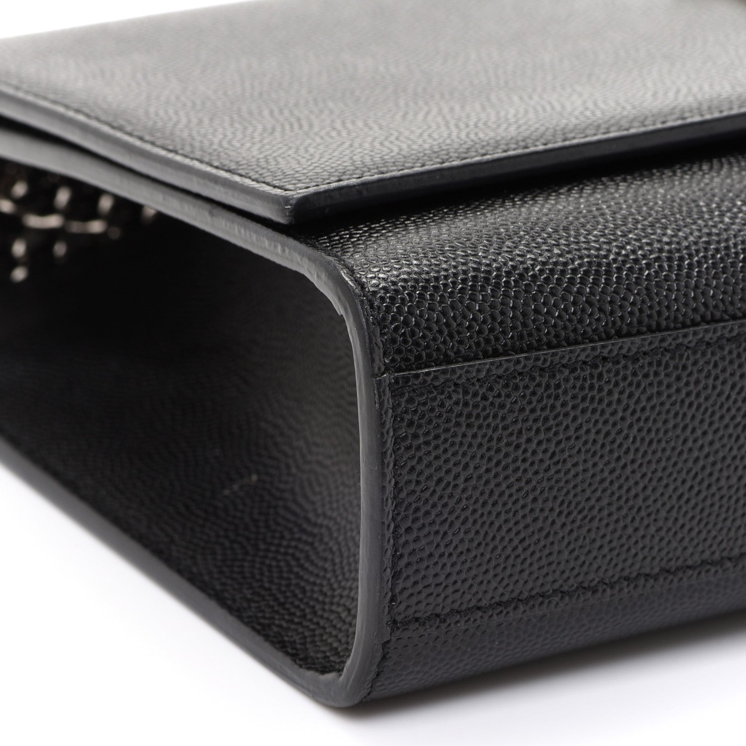 Saint Laurent Grain De Poudre Medium Classic Monogram Kate Satchel Black 9 of 12