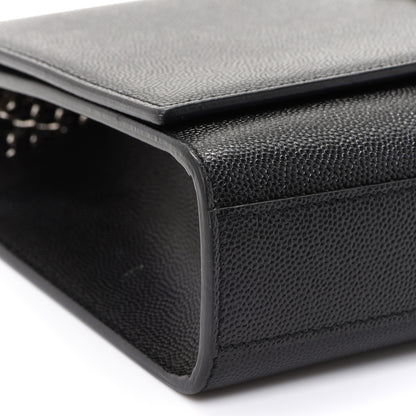 Saint Laurent Grain De Poudre Medium Classic Monogram Kate Satchel Black 9 of 12