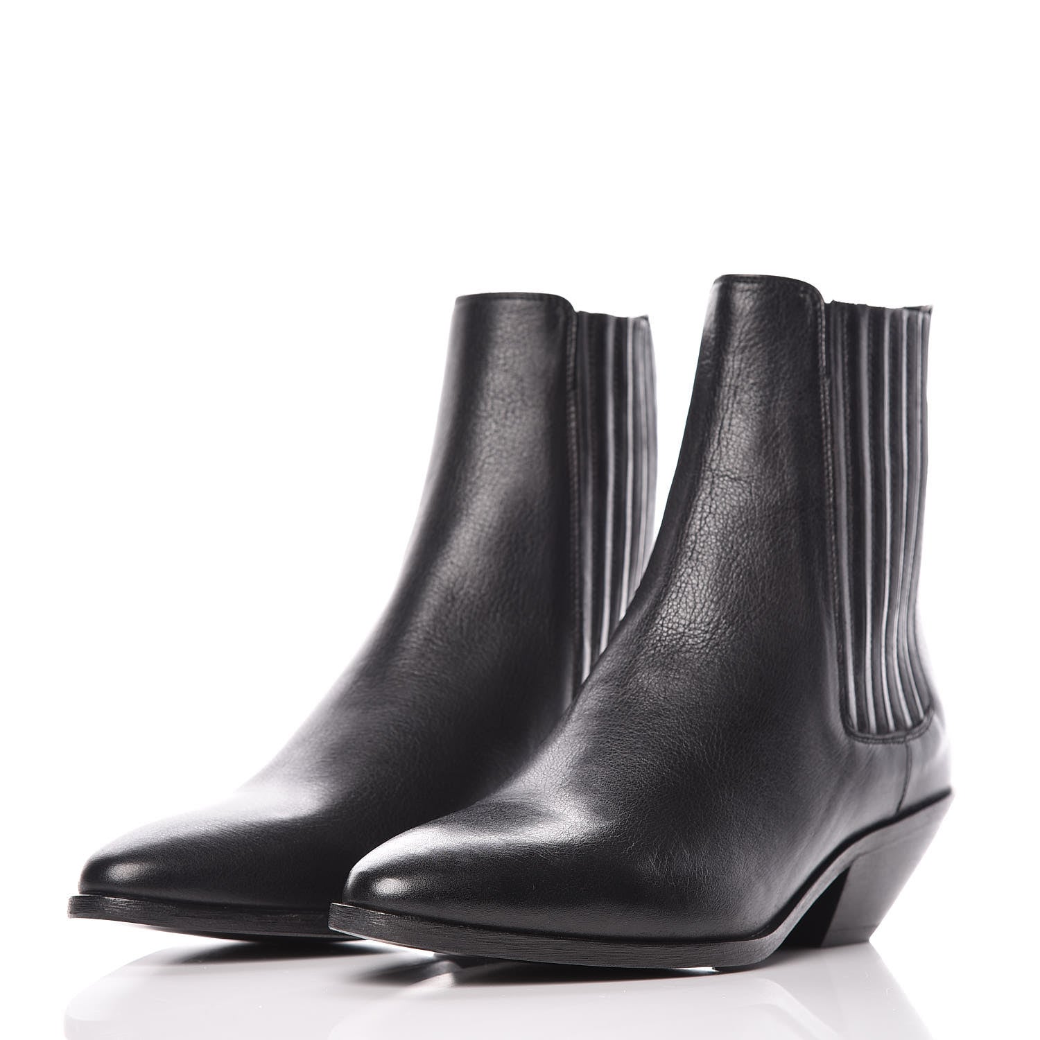 Saint Laurent Calfskin Brit Souple Ankle Boots 36.5 Black 3 of 10