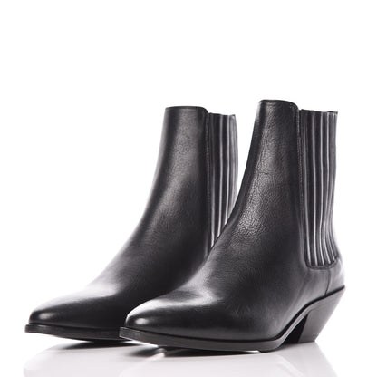 Saint Laurent Calfskin Brit Souple Ankle Boots 36.5 Black 3 of 10