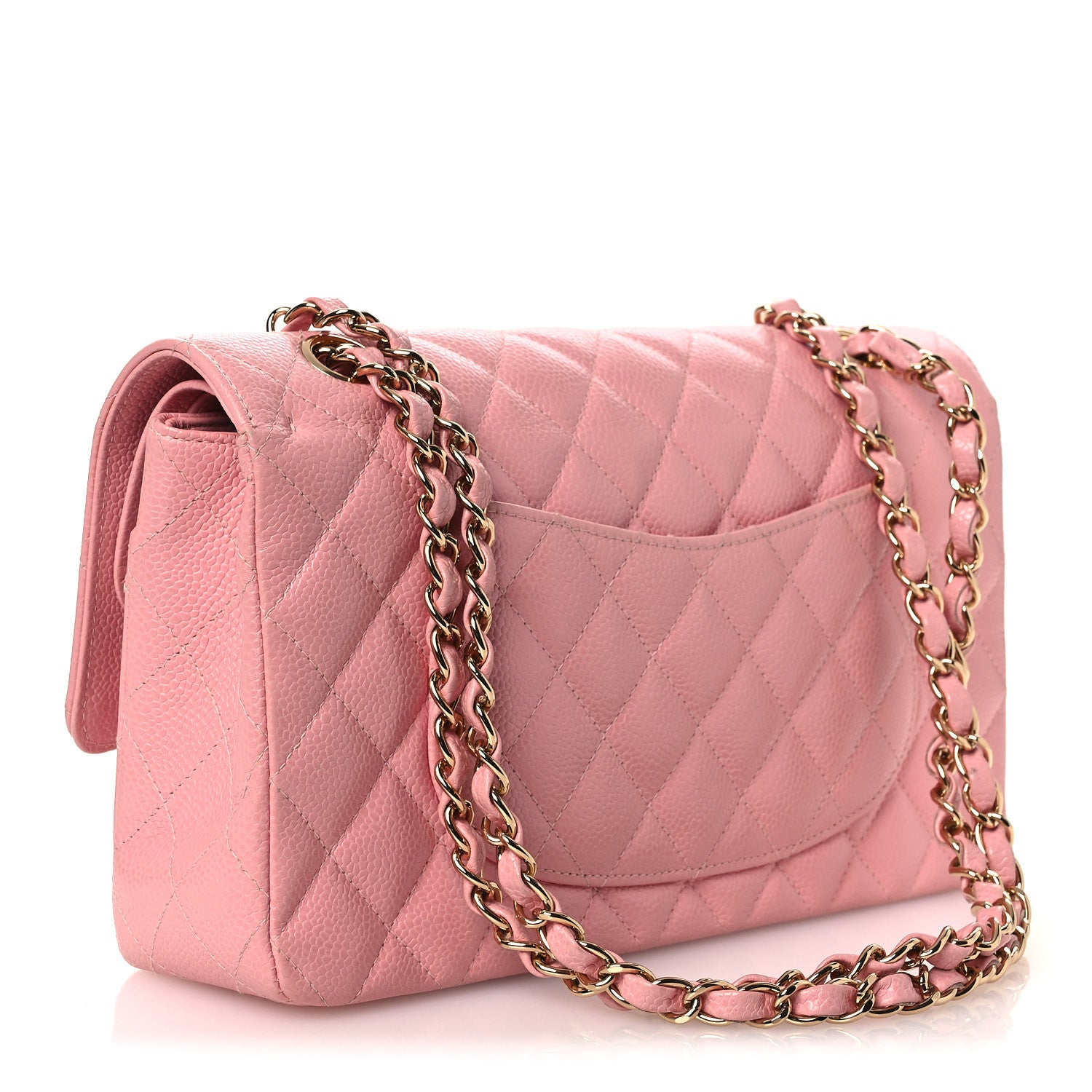 Chanel Caviar Quilted Medium Double Flap Pink 3 of 15
