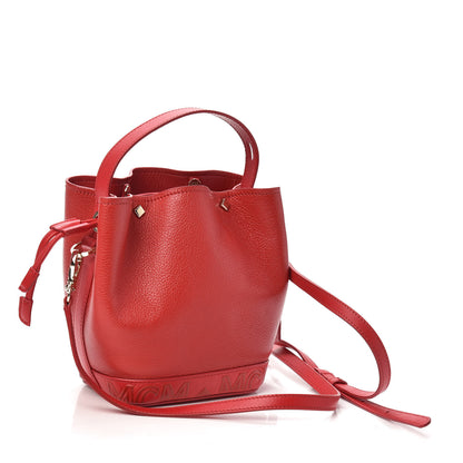 MCM Goatskin Patent Milano Mini Drawstring Bag Ruby Red 3 of 9