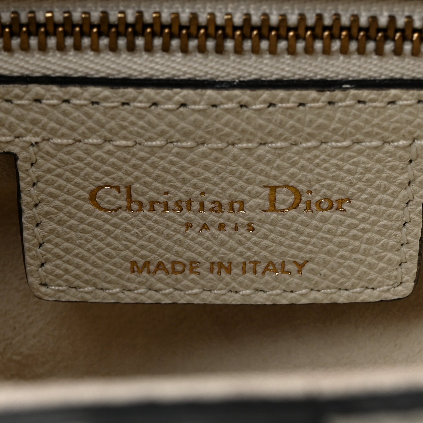 Grained Calfskin Saddle Bag White