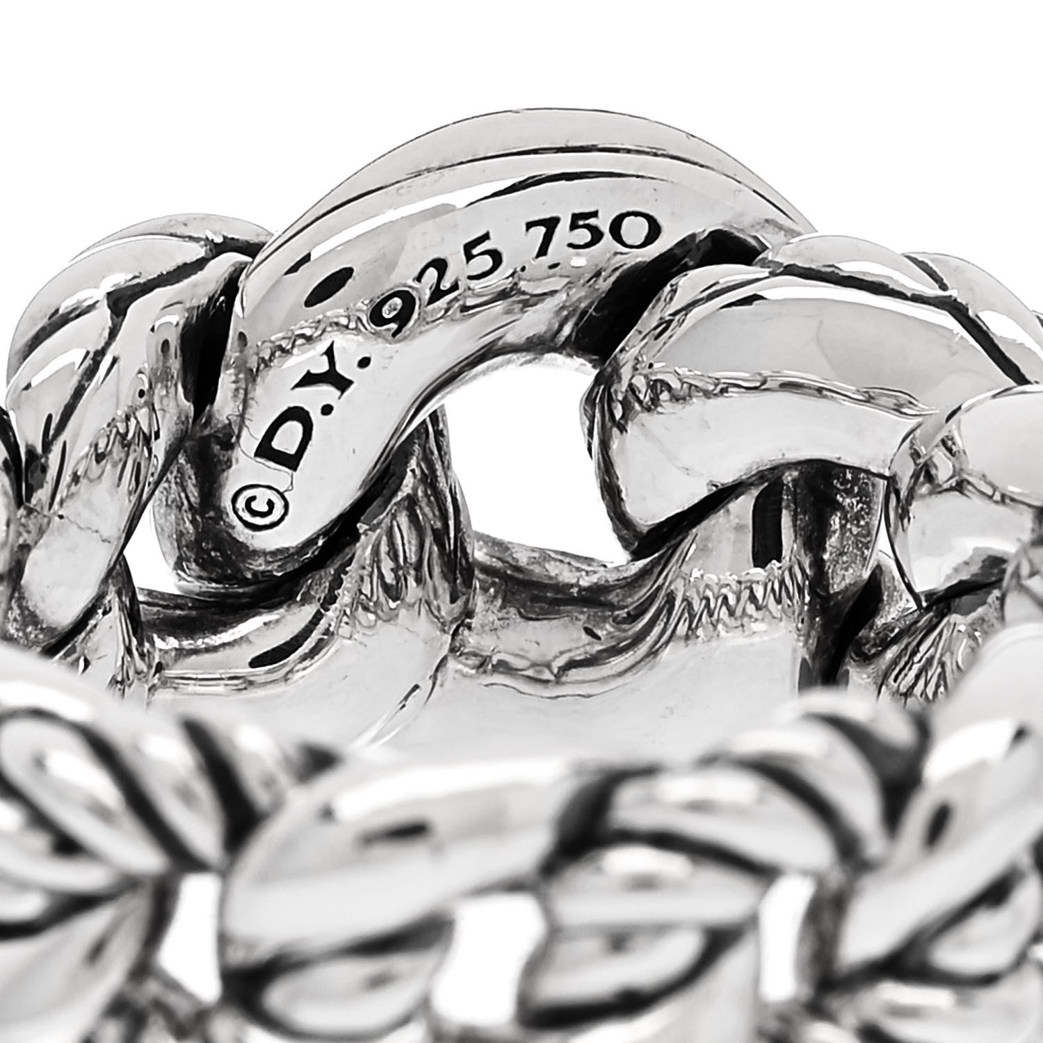 David Yurman Sterling Silver 18K Yellow Gold Belmont Ring 50 5.5 4 of 5