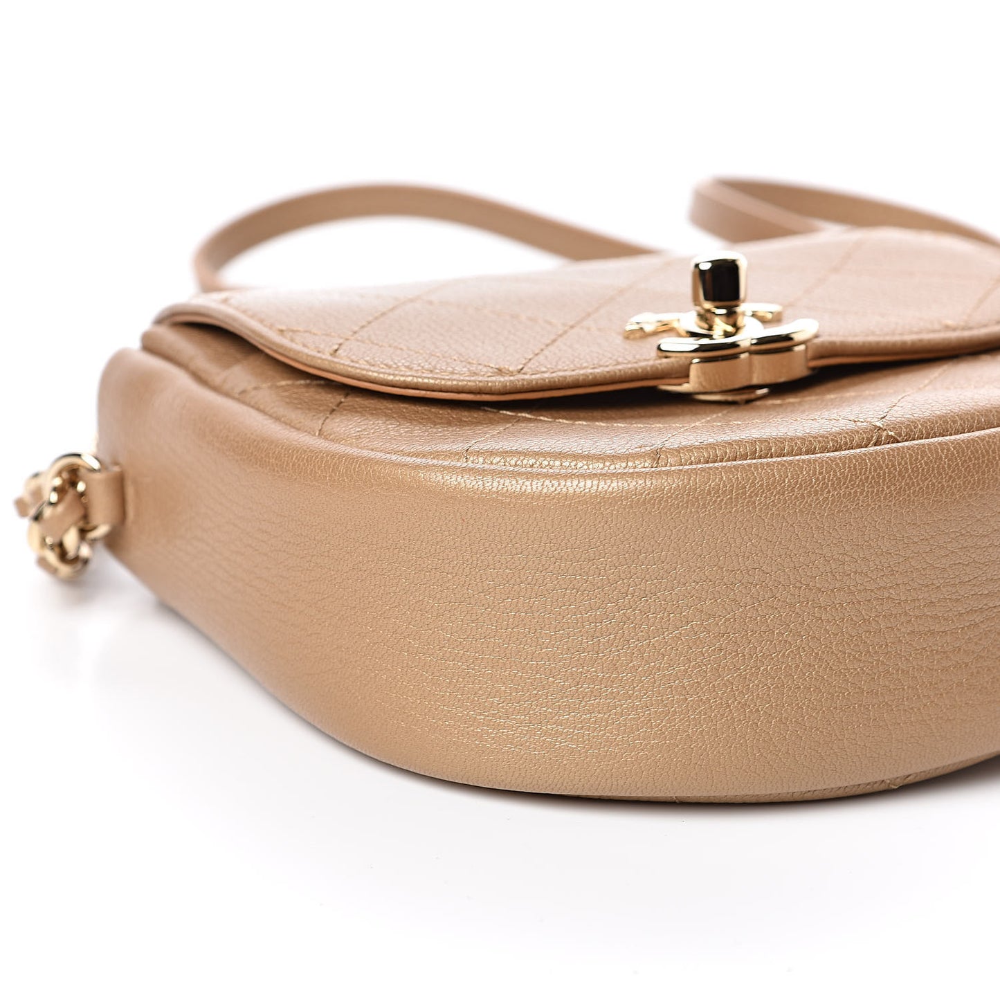 Goatskin Stitched Casual Trip Messenger Flap Beige
