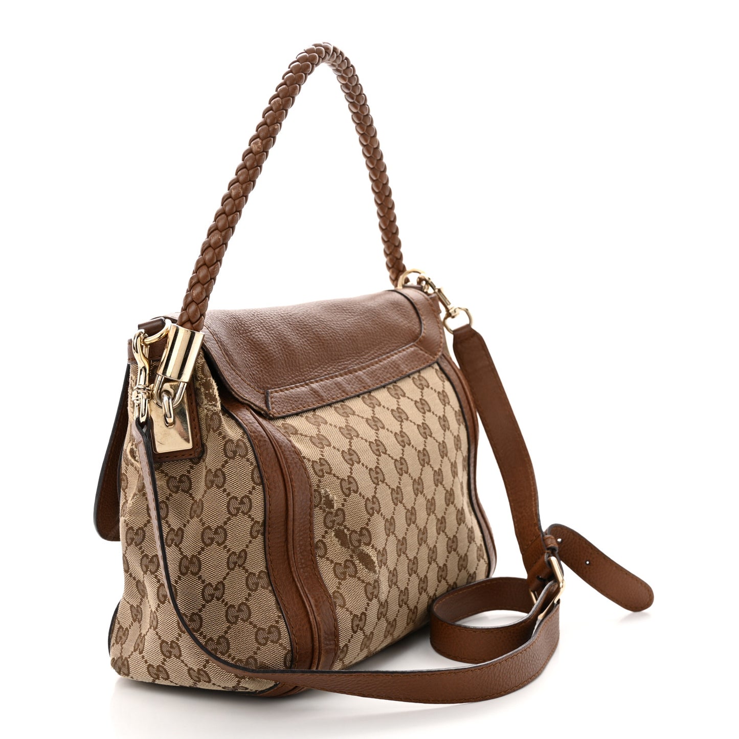 Monogram Calfskin Medium Bella Flap Bag Brown
