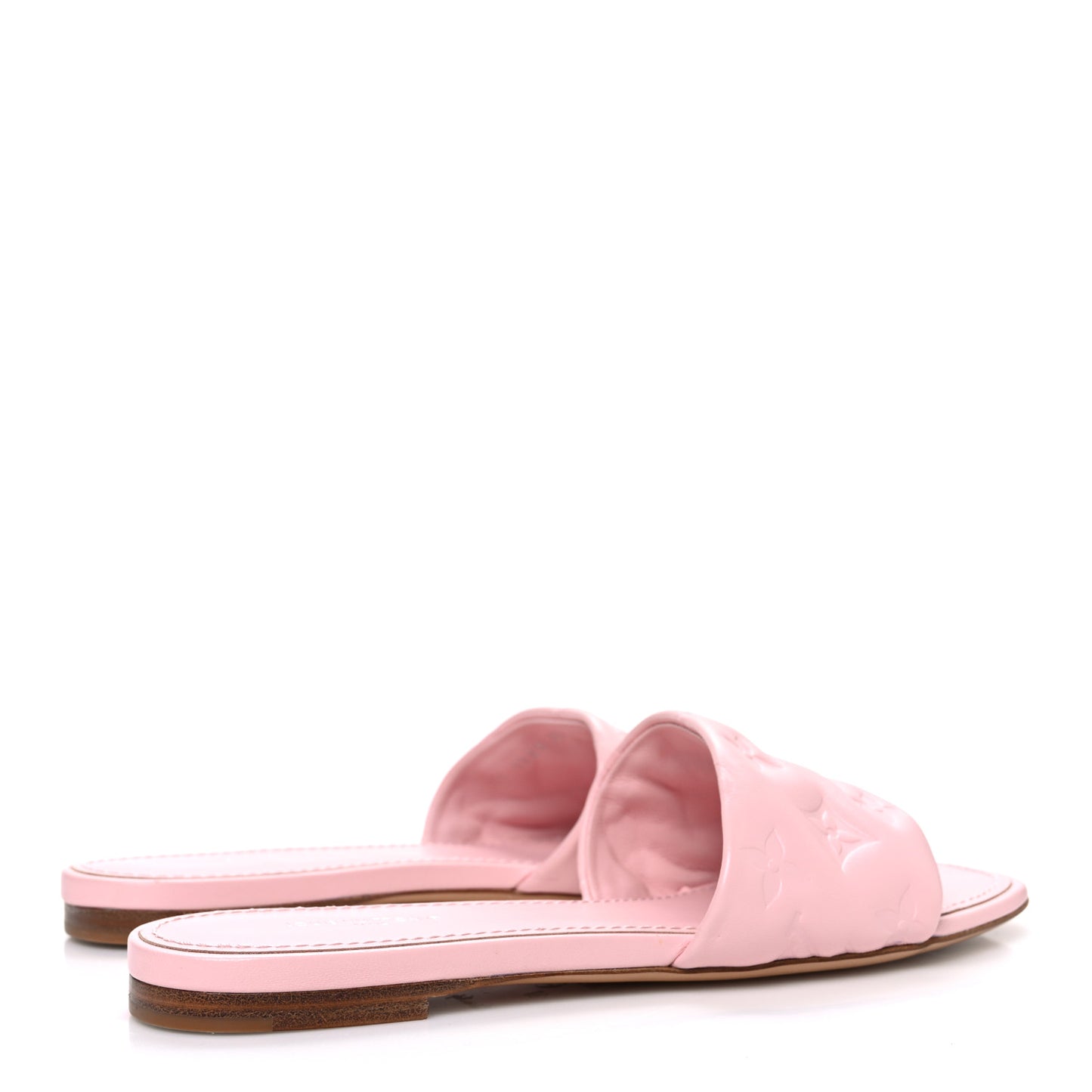 Lambskin Embossed Monogram Revival Flat Mules 37 Light Pink