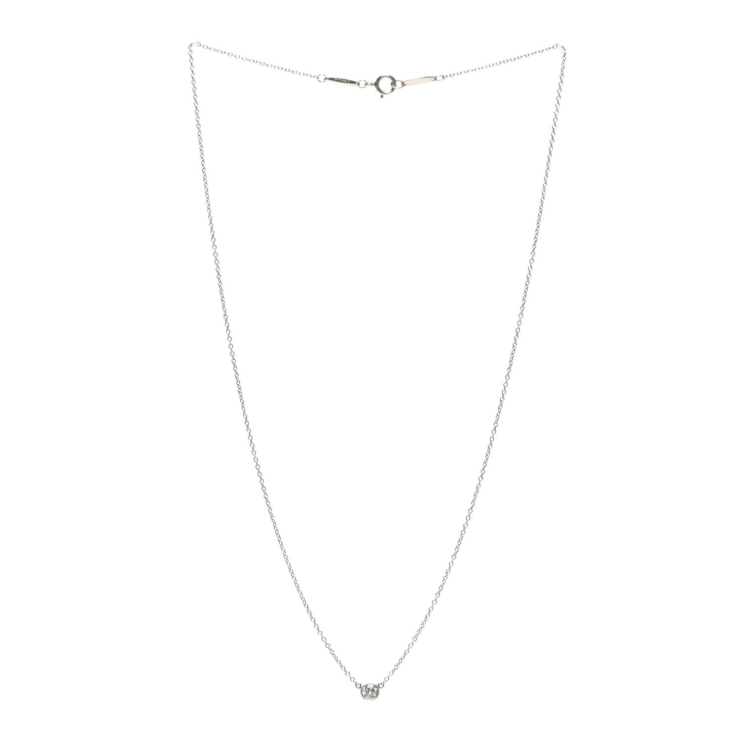 Tiffany Platinum Diamond .14ct Elsa Peretti Diamonds by the Yard Pendant Necklace 3 of 5