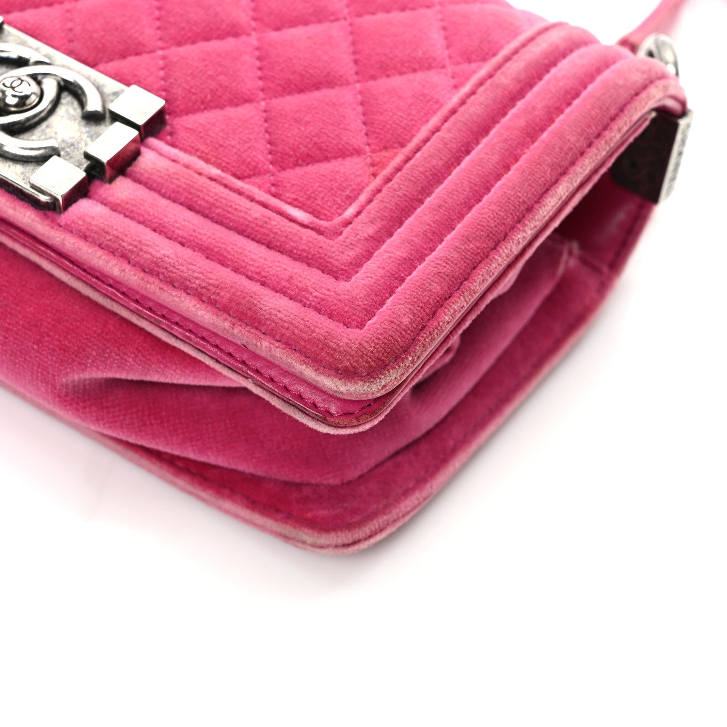 Chanel Velvet Quilted Small Boy Flap Pink 11 of 12
