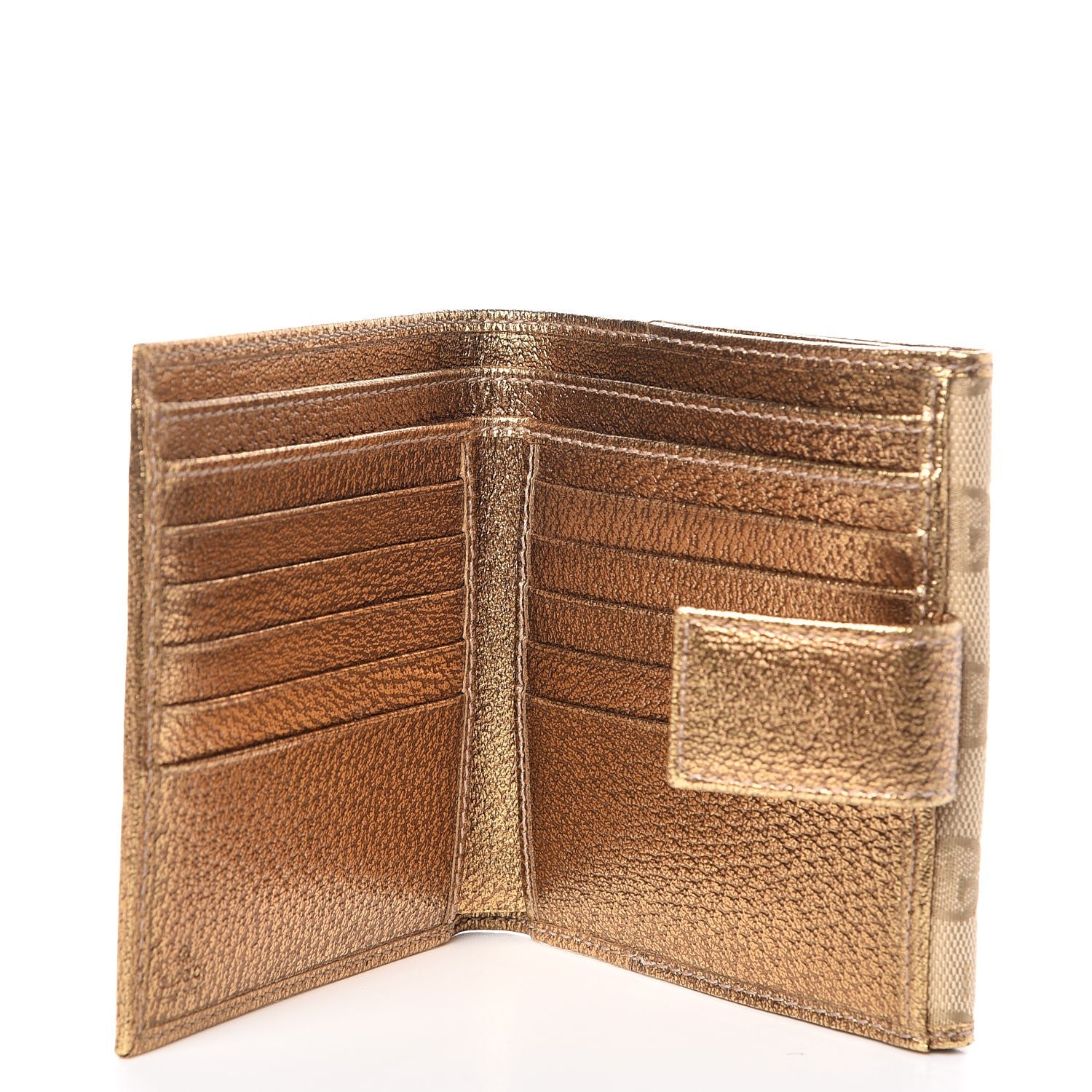 Gucci Monogram Princy Compact French Flap Wallet Gold 5 of 7
