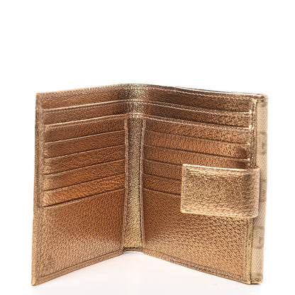 Gucci Monogram Princy Compact French Flap Wallet Gold 5 of 7