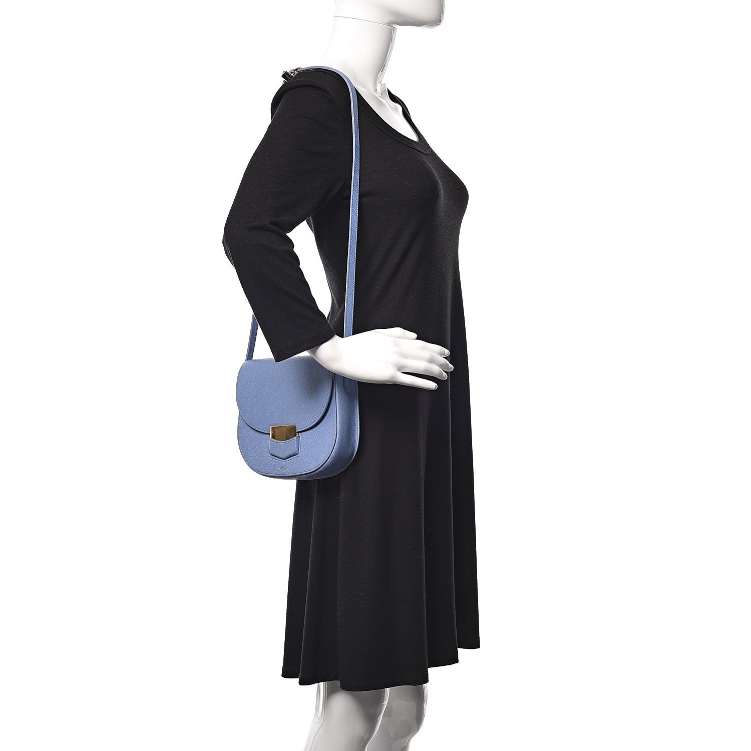 Celine Grained Calfskin Small Trotteur Porcelain 2 of 12