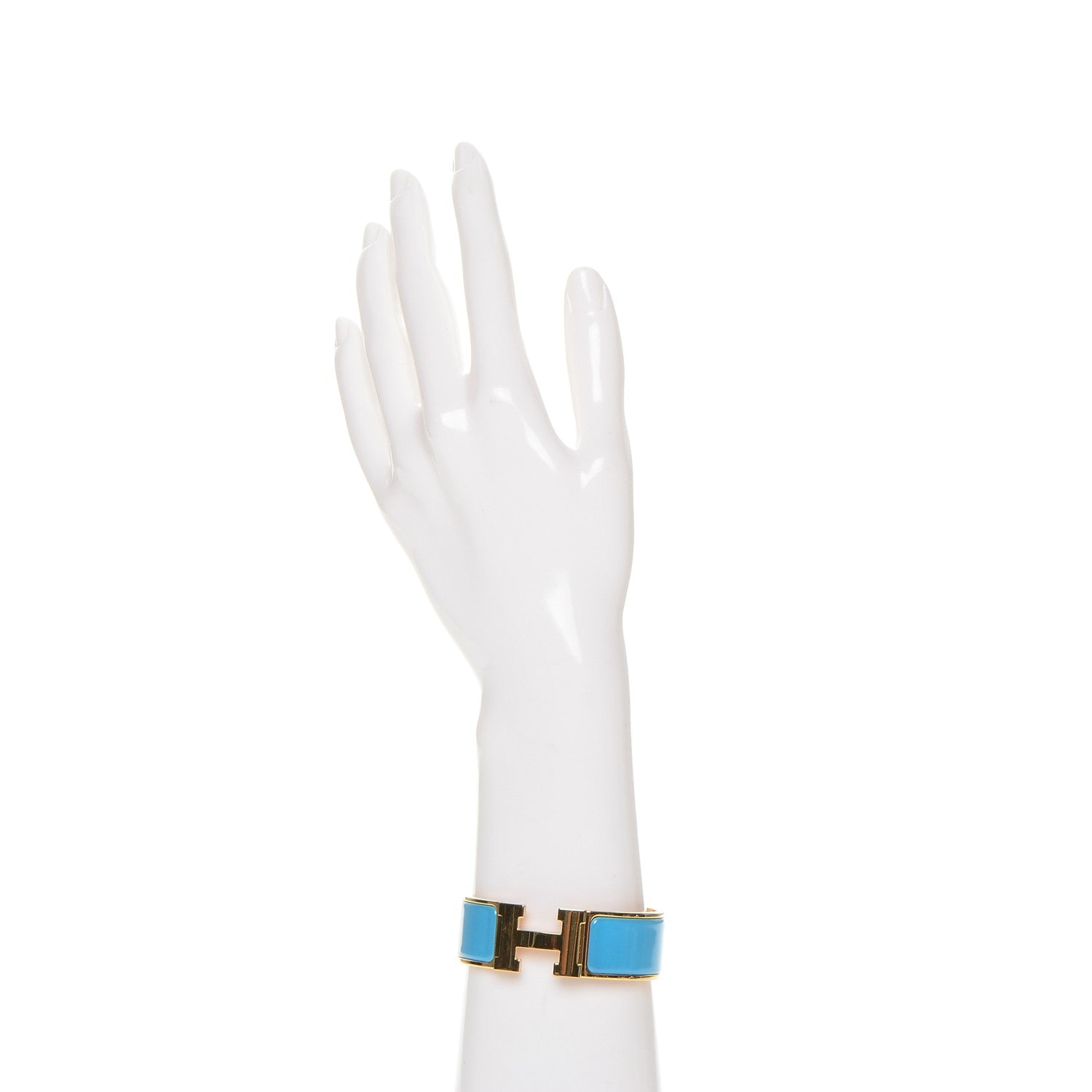 Hermes Enamel Clic Clac H Wide Bracelet PM Bleu 2 of 4