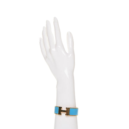Hermes Enamel Clic Clac H Wide Bracelet PM Bleu 2 of 4