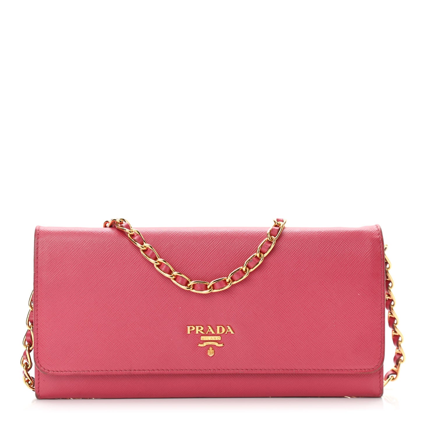 Saffiano Metal Oro Chain Wallet Peonia