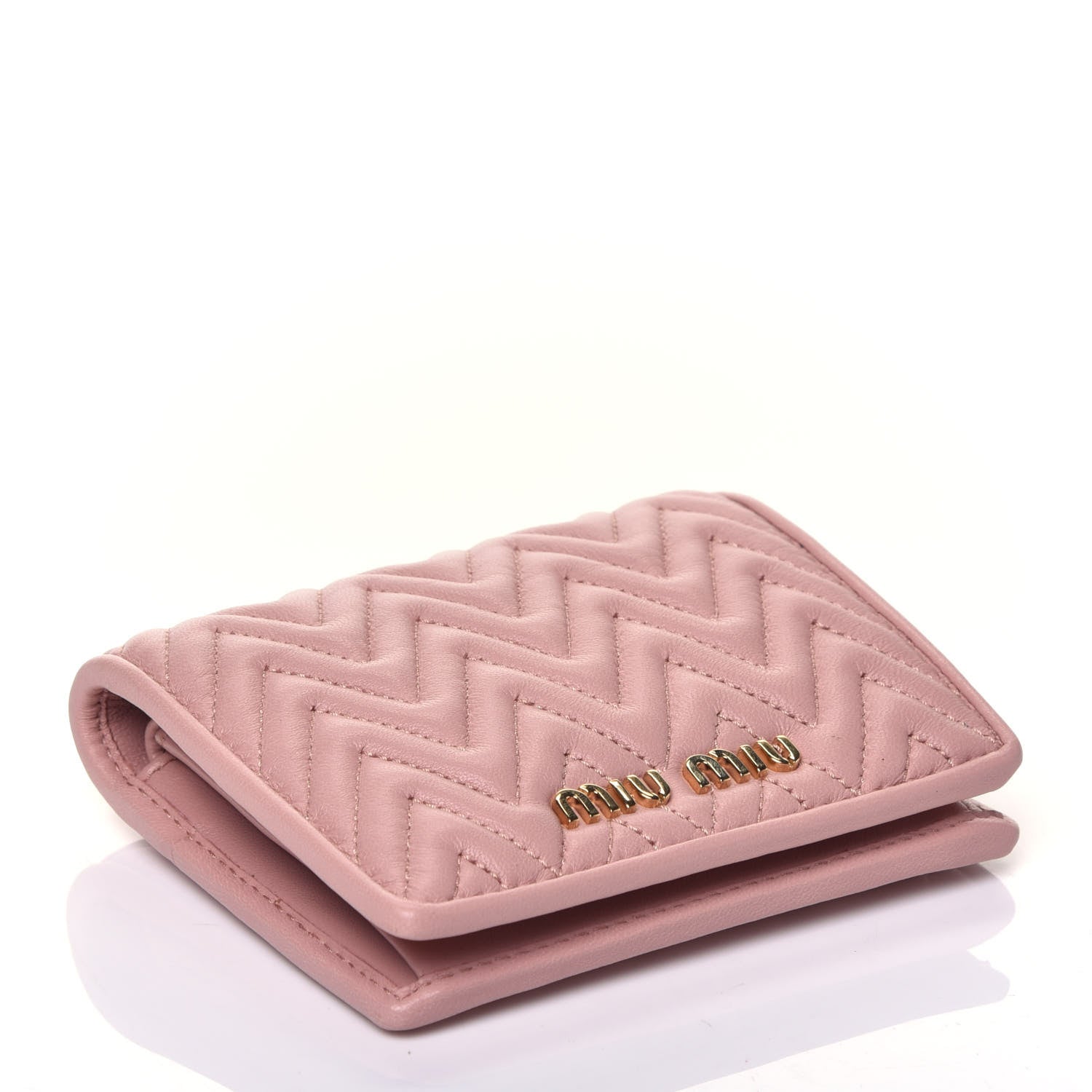Miu Miu Nappa Matelasse Compact Wallet Orchidea 4 of 7