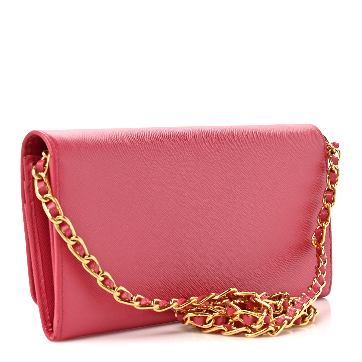 Prada Saffiano Wallet on Chain Peonia 2 of 13